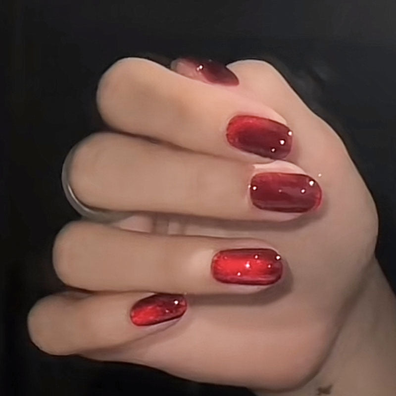 Cat Eye Nails, Short Square, 24 Pieces – front view
