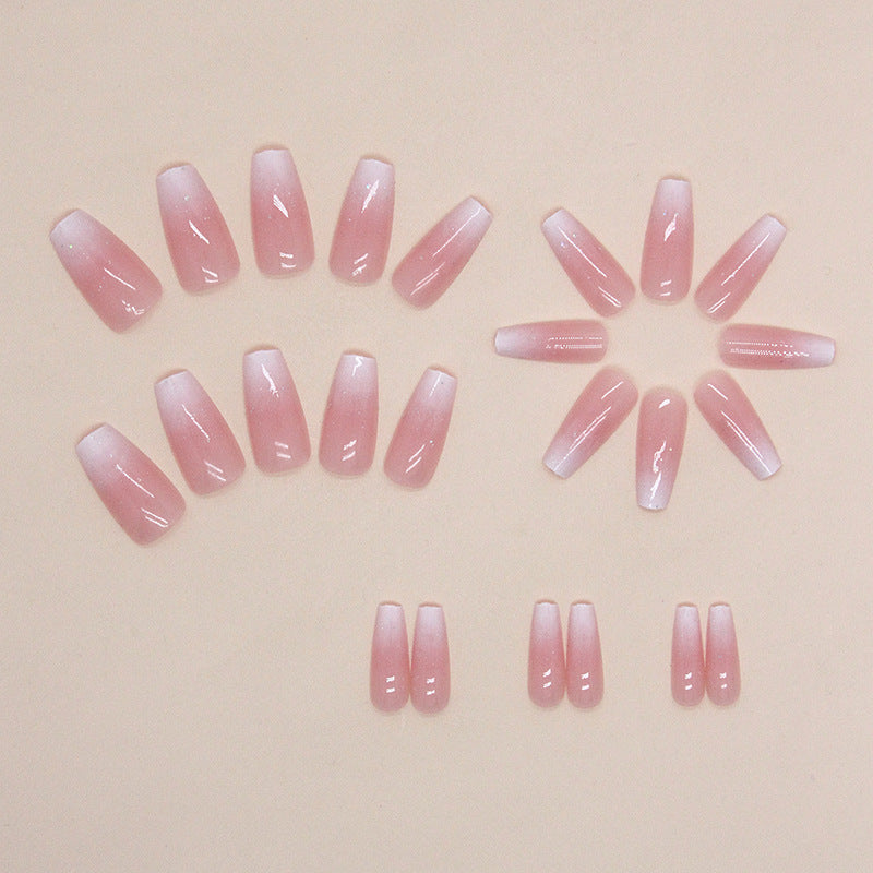 Ombre Gradient & Glitter Press-On Nails, Long Ballerina, 24-Piece Set on hand