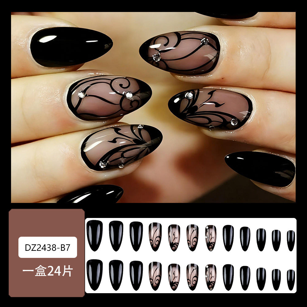 Rhinestone Press-On Nails – close-up detail