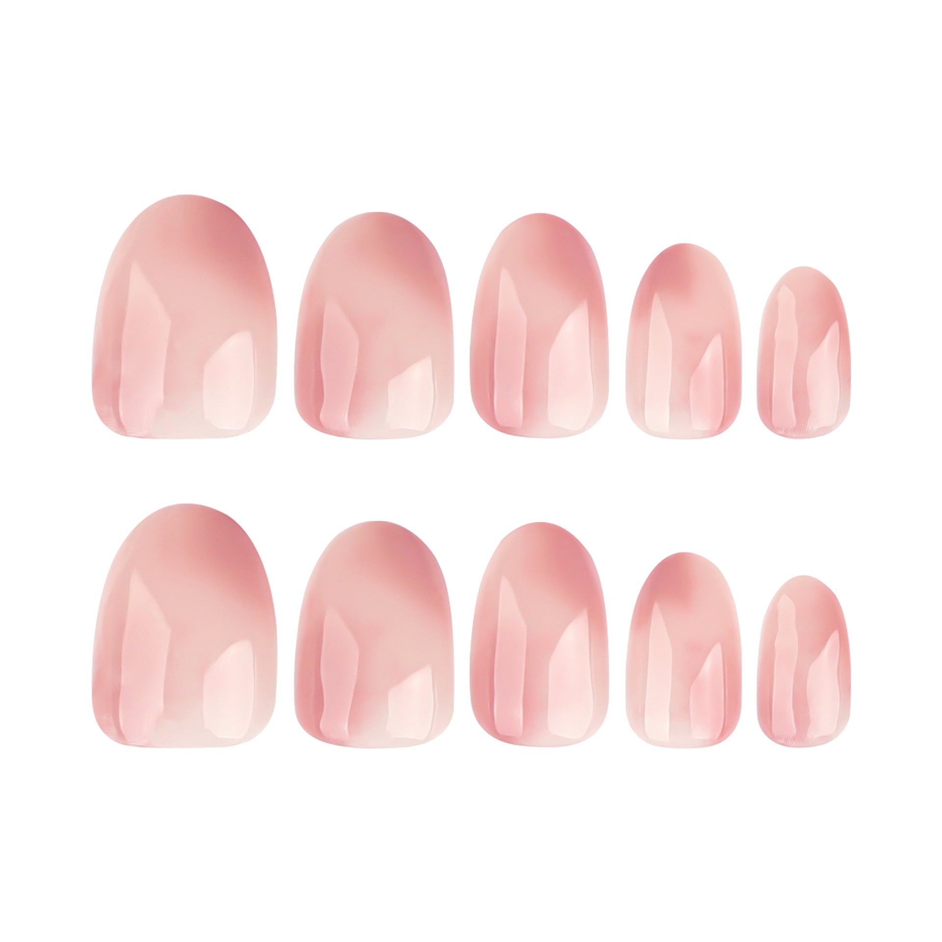 Ombre Gradient Press-On Nails, Short Oval – full set laid out