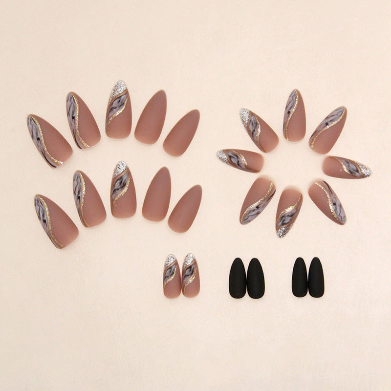 Medium Almond Blossom Press-On Nail Set (24 Pieces) on hand