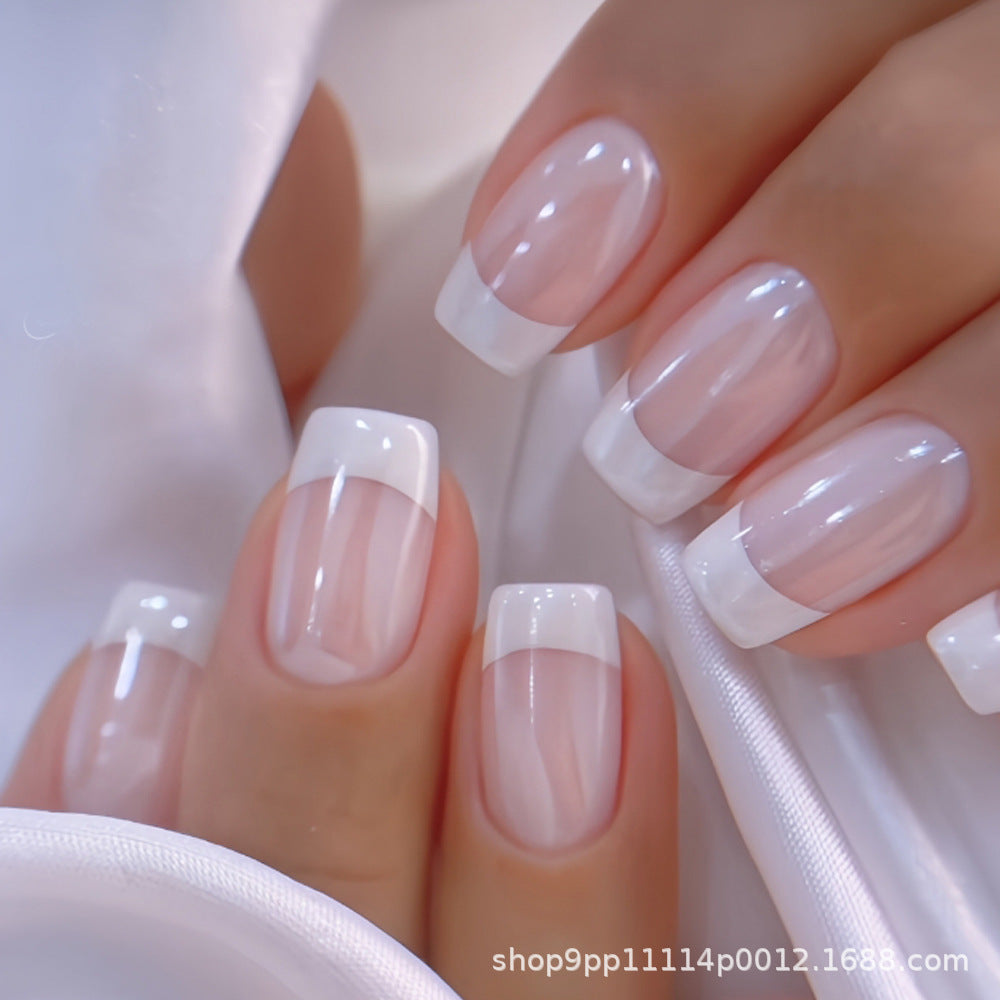 French Tip & Ombre Gradient Ombre Press-On Nails, Long – front view