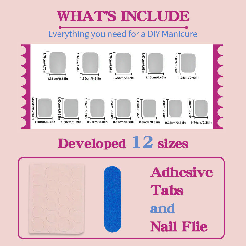 French Tip & Floral Press-On Nails, Short, 24-Piece Set on hand